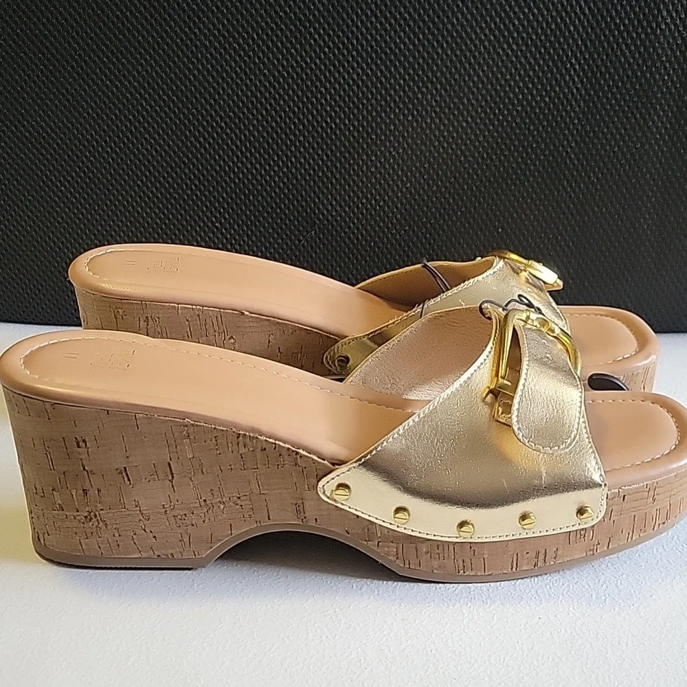 Gold Platform Sandals New